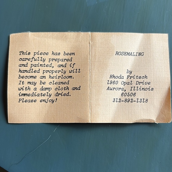 Original ROSEMALING Wooden Plate - by artist Rhonda Fritech - Limited edition - Picture 9 of 17